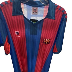Barcelona Maradona 10 Soccer Jersey Shirt Size L Blue/Red Striped