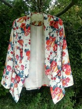 OASIS FLORAL JACKET SIZE 10 FLORAL LINED FITTED PEPLUM BACK JACKET WORN ONCE