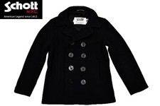 Mens Schott A 2996 SCHOTT BROS Shot Bros U.S.740N PEA JACKET Made in USA Black M