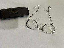 Vintage Wire Rim Eyeglasses Glasses W/case