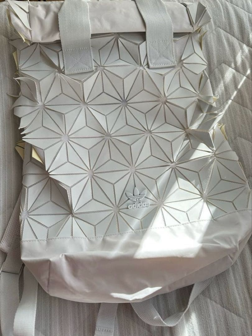 adidas White Geometric Pattern Backpack - image 1