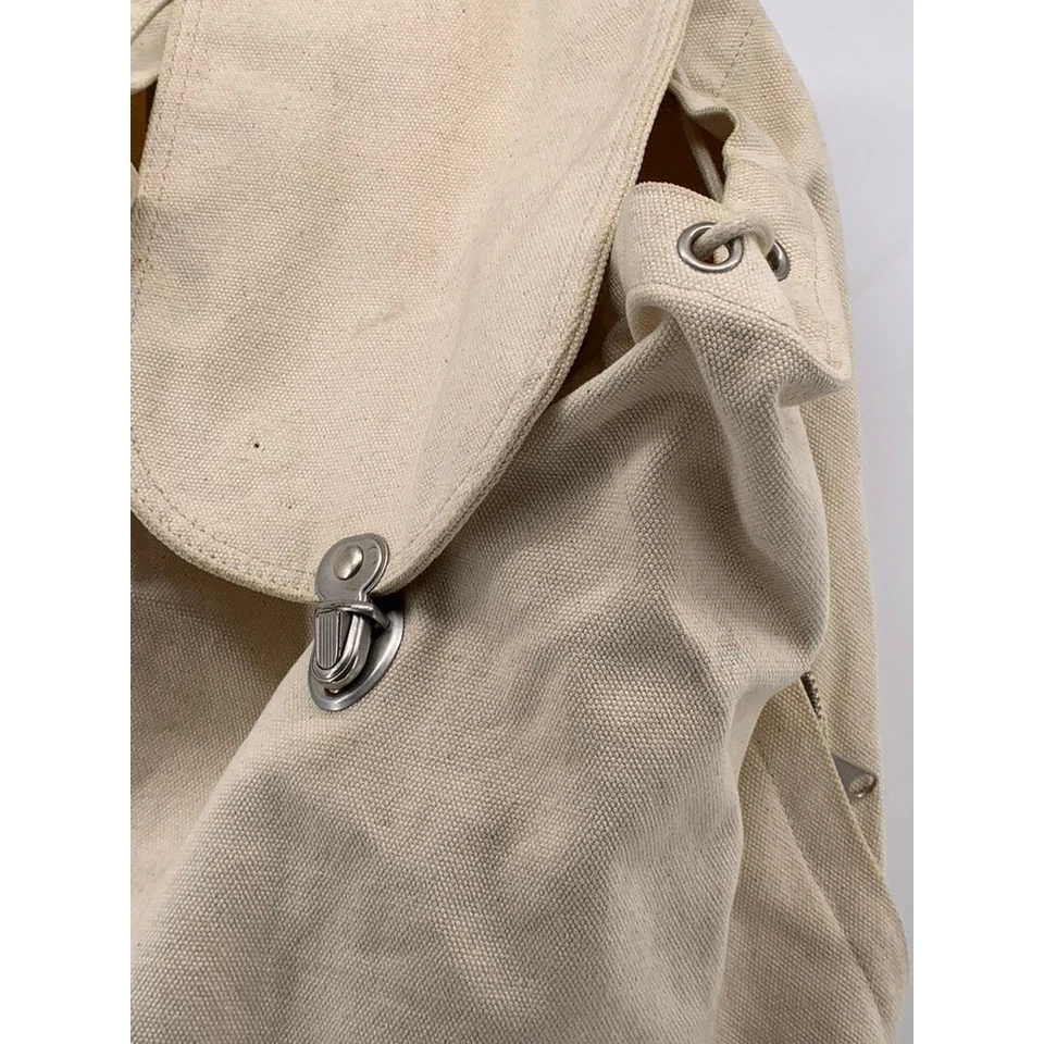 Mochila ajustable BAGGU unisex adulto blanco roto de lona con cordón talla OS Foto 3 de 4