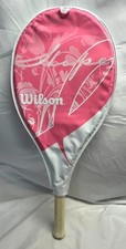 Vintage Wilson Hope Tennis Racquet Pink  White With Cover. Nice Condition 