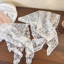 Ladies Cute Sweet Lace Floral Headband Triangular Scarf Picnic Hair Accessories