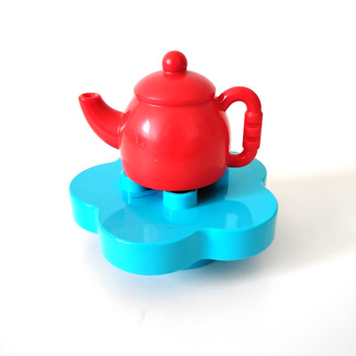 Lego DUPLO Red Tea Kettle Pot + Flower Table Specialty Block C7