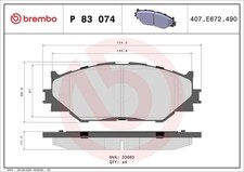 P83074 Brembo Pads Fits Lexus Is C 0446553020