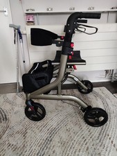 Rollator 4-Wheel Mobility Walker Dual Brakes, Seat, Storage. Foldable