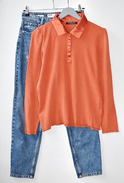 Women Betty Barclay Sweater Orange Silk 44 / XXL /