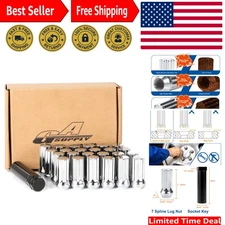 2'' Closed End Acorn Lug Nuts (M14-1.5) with 7 Spline Tool - 24 Pcs