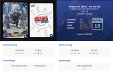 Mana Grading 10 (Flawless) Senju #NR-CR-020 Naruto Kayou Tier 2 Wave 6