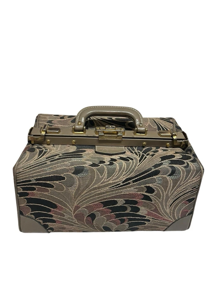 Estuche de tren carisma vintage French Luggage Co bolsa de tapiz maquillaje tocador bolso Foto 4 de 4