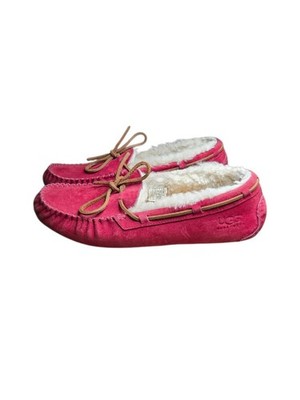 UGG Women's Dakota Moccasin Water Resistant Suede Size 10 Red Slip On 