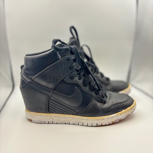 Nike Dunk Sky Hi Hidden Wedge Leather Black Cream Gum Women’s Sz 7.5