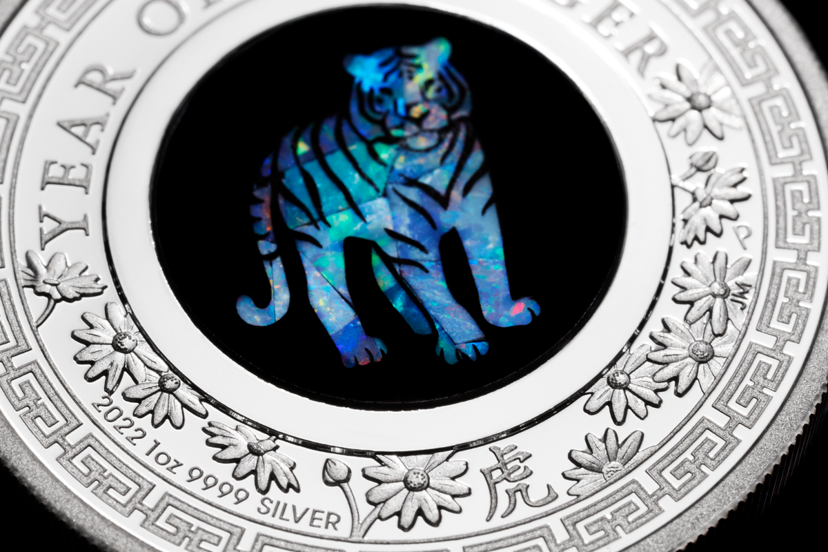 2022 Australia Opal Series Lunar Year of the Tiger 1oz Silver