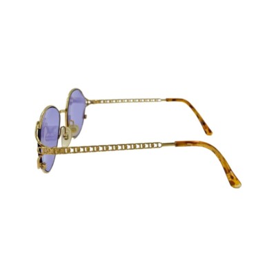 80\'s 90\'s Small CHRISTIAN DIOR Sunglasses Eyewear Gold Metal Frames Purple Lens 80 main image 3