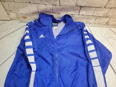 Mens Adidas Team Nylon Windbreaker zipdown Jacket Size XL