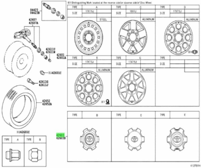 TOYOTA FJ CRUISER Wheel Hub Ornament Genuine JDM OEM 4260B-35040