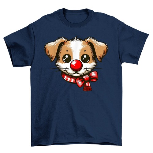 Cute Puppy Red Nose Novelty Funny T-Shirt Adults & Kids Comedy Tee Shirt - Picture 14 of 16