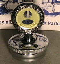 1930-1931 Model A Ford Wreath Rim Moto Meter Radiator Cap With Temperature Gauge