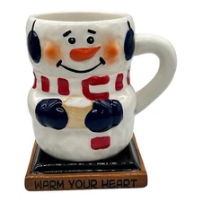 Snowman Bay Island Coffee Cocoa Cup Mug S'mores Marshmallow "Warm Your Heart”