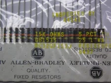 25 Allen Bradley RC32GF153J 15K 1W 5% Carbon Composition Resistors