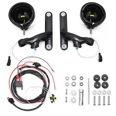 Auxiliary Passing Light cover Fog Lamp Housing Bracket For Harley Street Glide