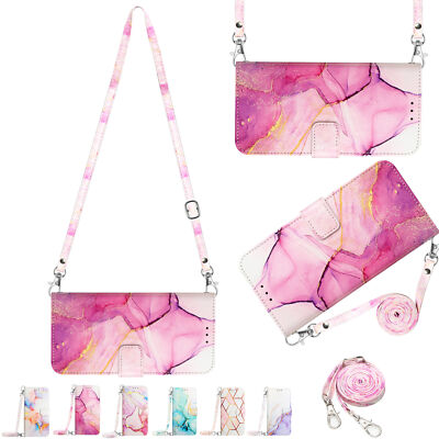 Marble Pattern Leather Case Wallet Card Stand Lanyard Cover for Xiaomi Redmi