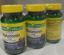 Spring Valley Fast-Dissolve Melatonin Tablets 3 mg-120 count Strawberry