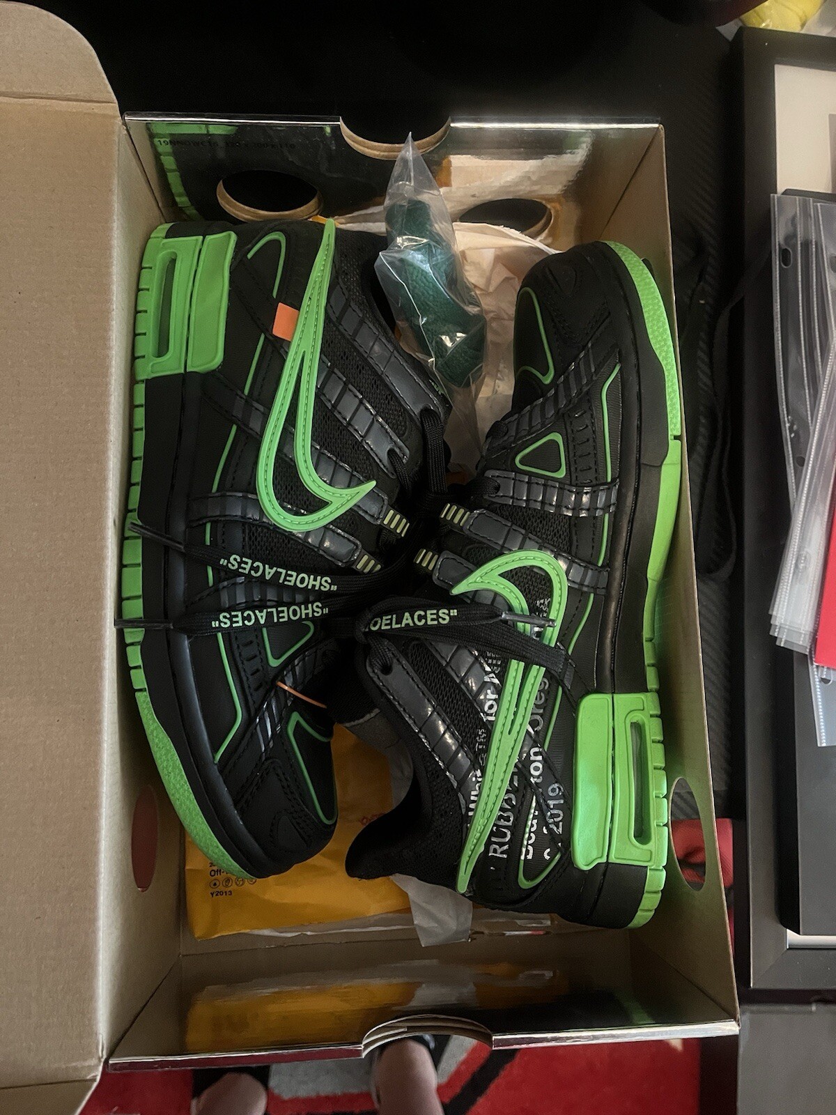 OFF WHITE X NIKE Nike Air Rubber Dunk x Off White Low Green Strike. Uomo taglia 7 Donna 8 5