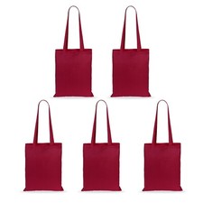 5 x 100% Premium Cotton Canvas Shopping Bag Shoulder Tote Shopper Bags Reusable
