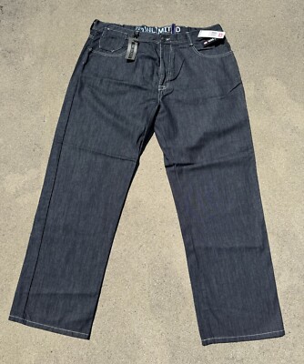 Vintage 00s Y2K Ecko Unlimited Jeans Raw Blue New With Tags Loose Fit 769 40/32