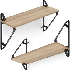 2er Set Hängeregal Wandregal Schweberegal Regal 60 x 20cm Industrial Holz Metall