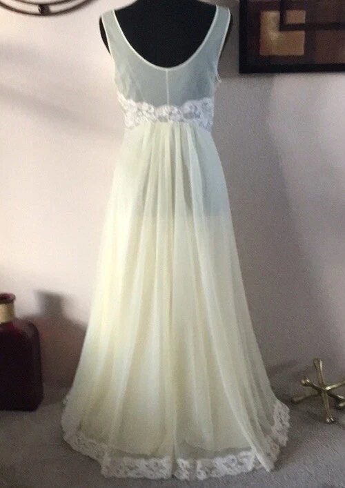 Maxi Camisón Largo Femenino De Colección Capas de Gasa Barrido Completo Vestido Sin Mangas Lencería Foto 2 de 4