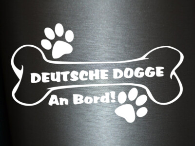 Plott Aufkleber Hundeknochen Deutsche Dogge An Bord Pfote Hund Dog Bone