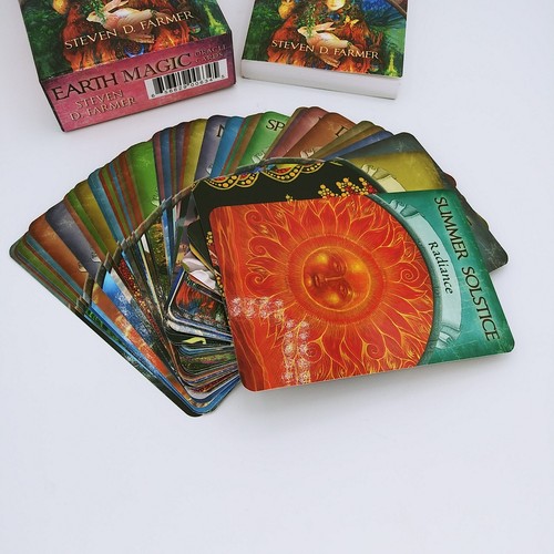 Baraja de 48 cartas de oráculo Earth Magic y guía de 180 páginas de Steven Farmer - Imagen 6 de 6