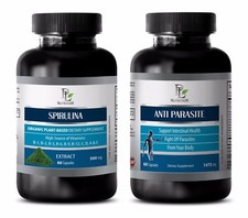 Immune support natural - SPIRULINA   ANTI PARASITE COMBO - black walnut oil
