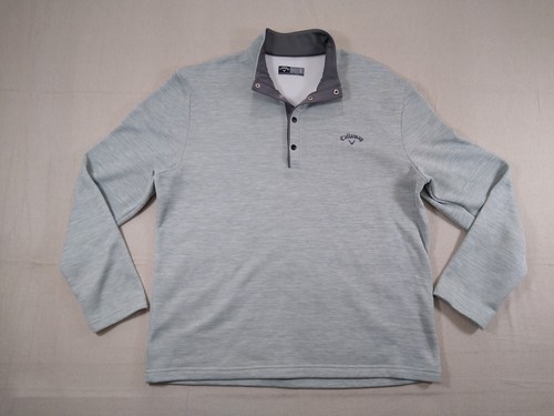 Callaway Golf 1/4 Snap Pullover Fleece gefüttert Herren L hellgrau grün Polyester  - Bild 1 von 14
