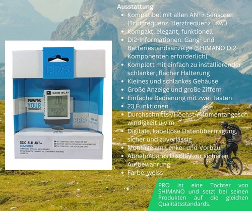 Pro Scio Alti ANT+ Funk Fahrradcomputer Fahrradtacho kabellos 23 Funktionen - Bild 10 von 13
