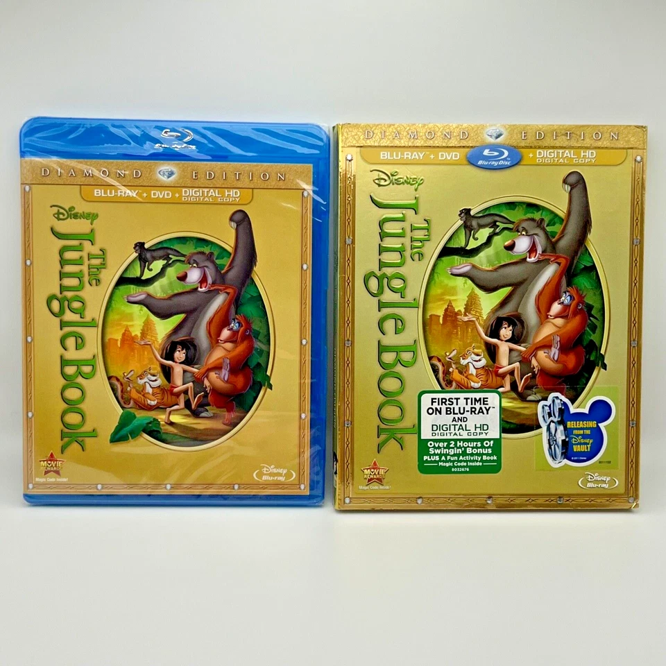 DISNEY THE JUNGLE BOOK 1967 BLU-RAY + DVD + DIGITAL HD DIAMOND EDITION SEALED - Image 2 of 3