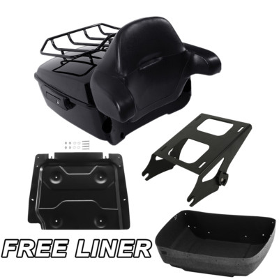 King Pack Trunk Pad Plate Mount Rack For Harley Tour Pak Touring 2014-2024 Black