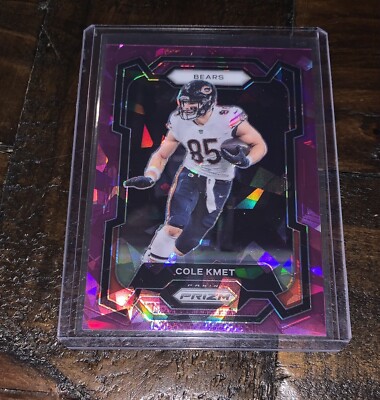 2023 Panini Prizm Cole Kmet 49 Purple Cracked Ice #103/225 Chicago Bears Mint 