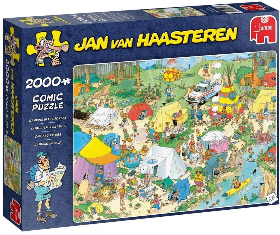 JUMBO SPIELE Jumbo 19087 Jan van Haasteren Camping im Wald 2000 Teile Puzzle Natur Zelt