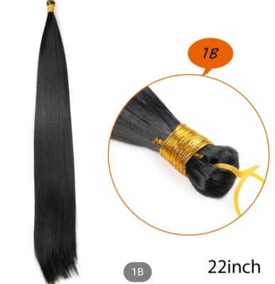 bone  Straight braiding Hair. Color 1b Micro Mini 180g