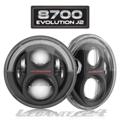 JW Speaker 8700 J2 7'' Wrangler LED Scheinwerfer Schwarz Set +Einbausatz ECE NEU