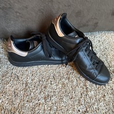Adidas Stan Smith Originales Oro Rosa/Negro Para Mujer Talla 8 - Usado en Excelente Condición