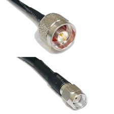 RG58 Silver N MALE to RP-SMA MALE Coax RF Cable USA Lot