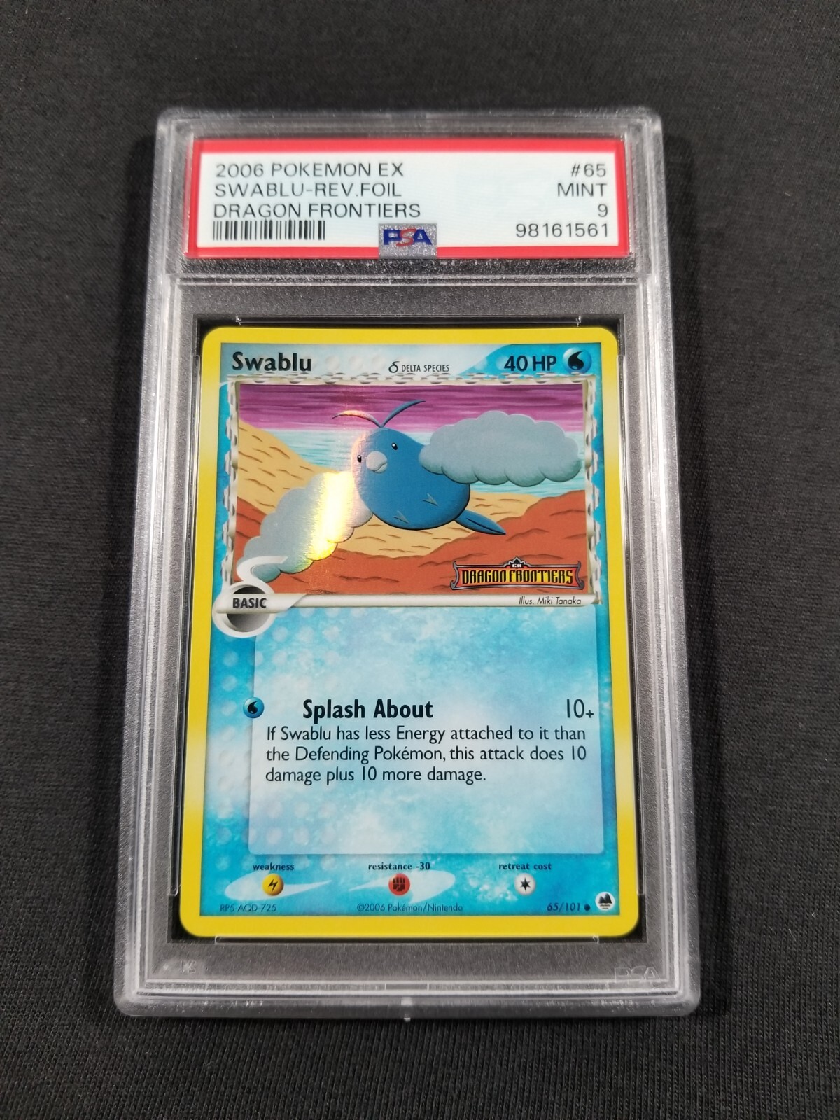 Pokemon Card Reverse Holo Swablu 65/101 PSA 9 MINT ex Dragon Frontiers