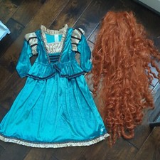 Disneys Movie Brave Little Girls Merida Costume W/Wig Size 3-5 Years