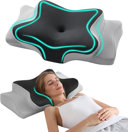 4.7/5.5" H Adjustable Cervical Pillow for Neck Pain, Ergonomic Memory Foam Ne...