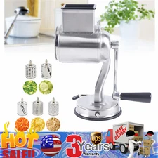 Rotary Cheese Grater Hand Crank Vegetable Food Chopper Shredders Stainless Steel
